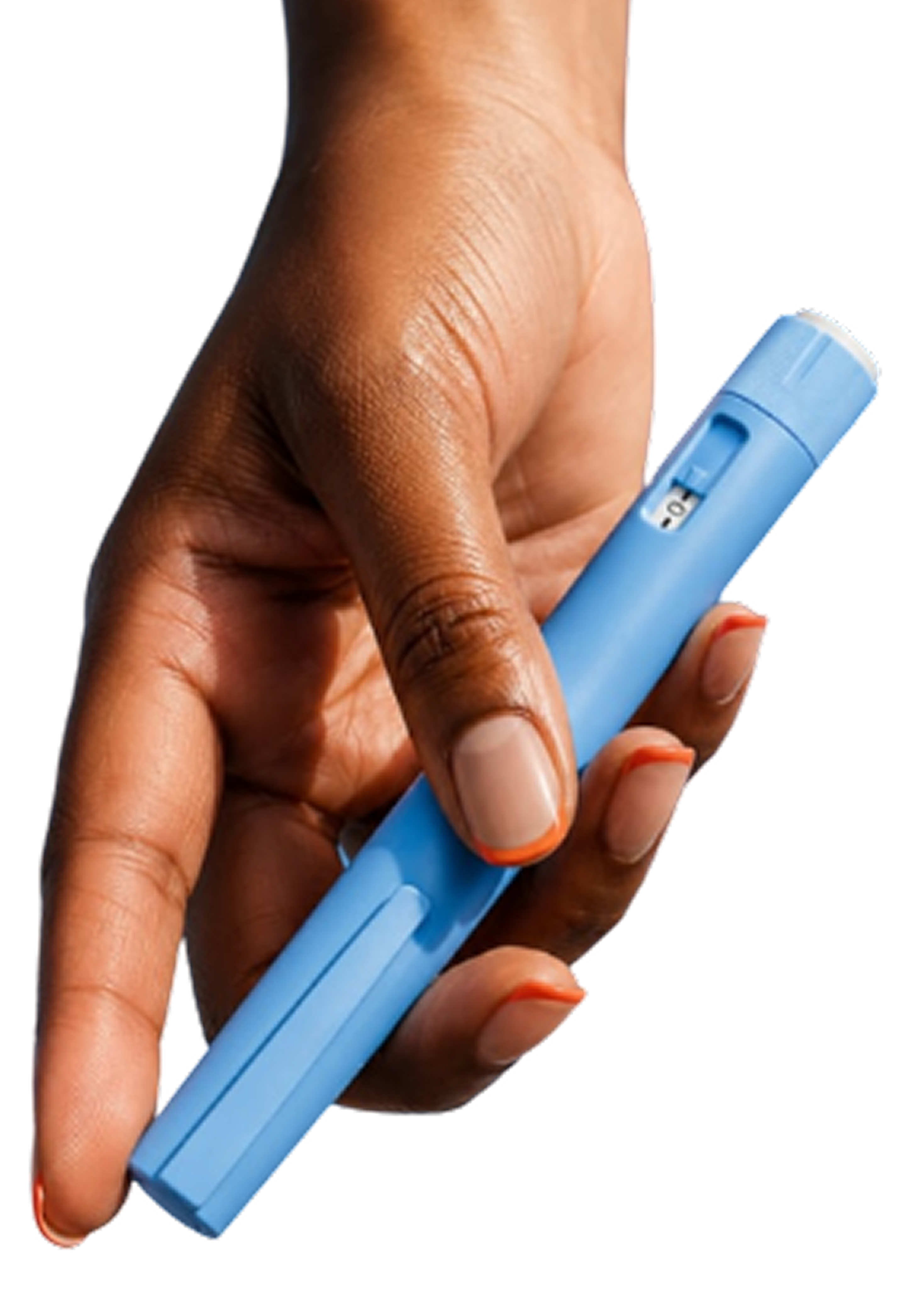 Hand holding a GLP-1 injection pen