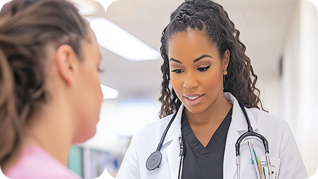 Healthcare provider reviewing a treatment plan with a patient